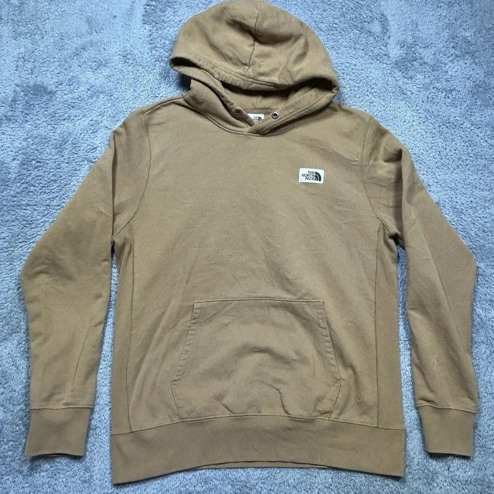 The North Face Hoodie Men's L Brown Heritage Patch Pullover Fleece Sweatshirt